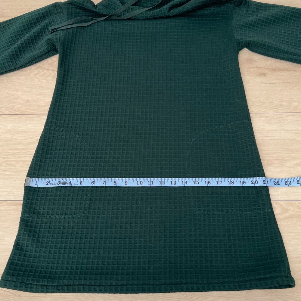 Max Studio Waffle Knit Dark Green Cowl Neck Long Sleeve Mini Dress Size Large - Picture 11 of 16